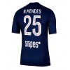 Paris Saint-Germain Nuno Mendes #25 Hjemmedrakt 2025-26 Kortermet Paris Saint-Germain Nuno Mendes #25 Hjemmedrakt 2025-26 Kortermet
